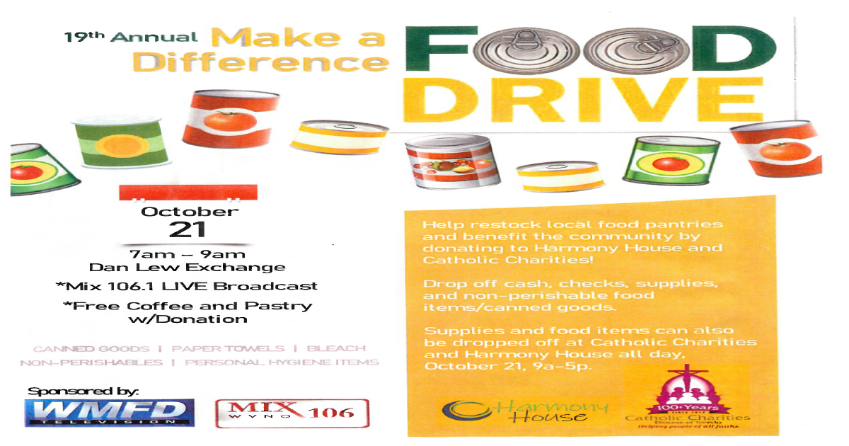 Together We Can Make A Difference - Make a Difference Day Food Drive