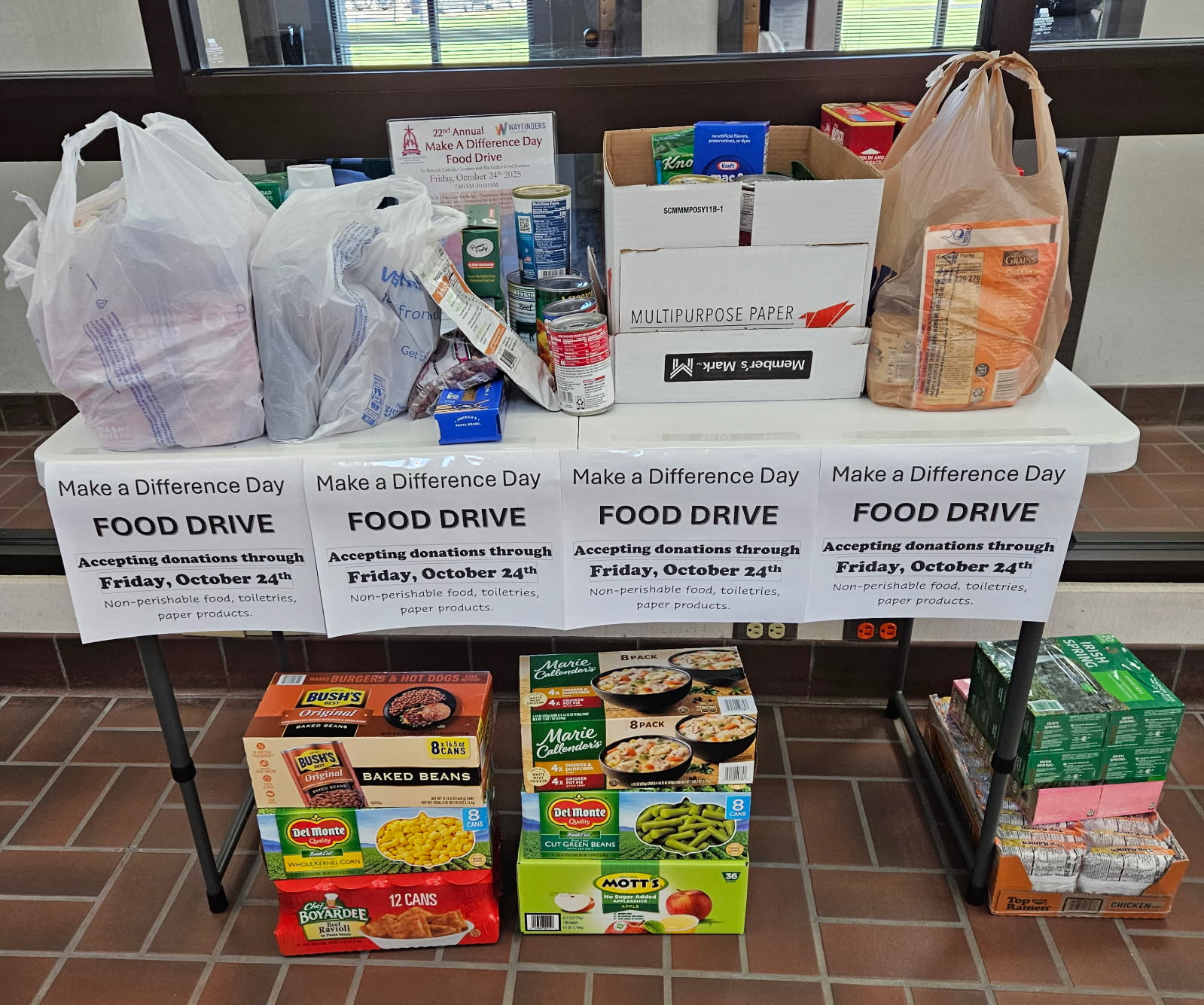 Food Drive Collection Final Day Thursday, October 23rd